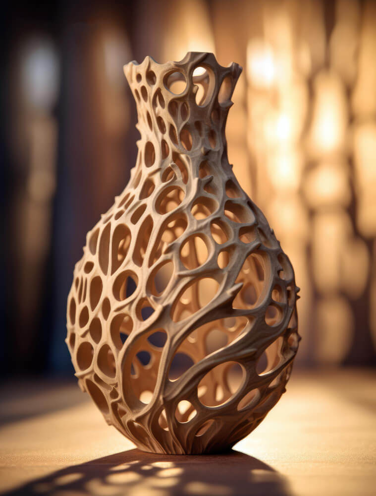 vase with pattern lines it